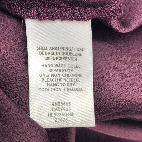 Chelsea28 V-Back Shift Long Sleeve Mini Dress Wine Burgundy Women's size 8 - Picture 7 of 8